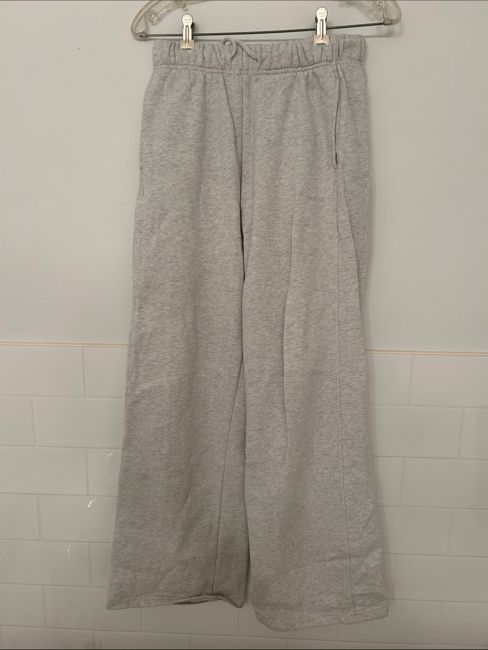 Garage Light Gray Embroidered Sweatpant Detail